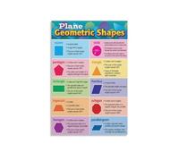LLBOGRGGN Shapes Recognition Poster, Basic 2D Geometry for, Colorful Educational Wall-Art for Early Learning, Daycare(Framed,16x24inch(40x60cm))