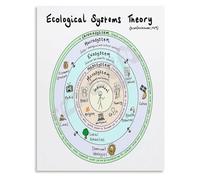 LLBOGRGGN Social Sciences Educational Poster Ecological Systems Theory Model for University Training Study Room Wall-Art(Framed,08x12inch(20x30cm))