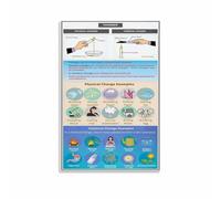 LLBOGRGGN STEM Science Poster - Physical & Chemical Changes Reference Chart, Educational Wall Decor for School, Homeschool Room (Framed,08x12inch(20x30cm))