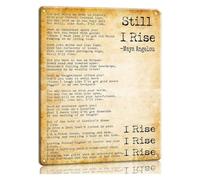 LLBOGRGGN Still I Rise Poem Wall-Art Metal Signs Poetry for Literary Quote Painting Vertical Artwork Poster for Printing Pictures Wall Living Room