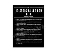 LLBOGRGGN Stoic Philosophy Rules for Life Marcus Aurelius Quotes Canvas Wall-Art for Study Library Decor(Unframed,16x24inch(40x60cm))