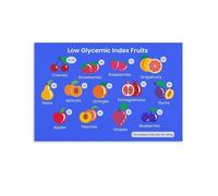 LLBOGRGGN Sugar Content in Fruits Chart Poster Healthy Snack Guide Nutrition Information Wall-Art for Kitchen Diet Plan Decor(Unframed,12x18inch(30x45cm))