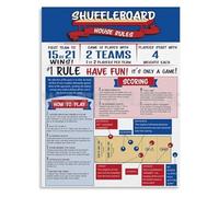 LLBOGRGGN Table Shuffleboard Rules Chart Canvas Poster for Recreation Room Office Wall Decor(Framed,08x12inch(20x30cm))