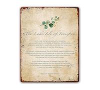 LLBOGRGGN The Lake Isle Of Innisfree Yeats Poem Quote Tin Sign Vintage Literary Wall-Art Rustic Decor For Home Library Reading Nook 8 X 12 inch