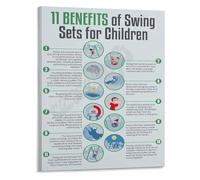 LLBOGRGGN The Power of Play Poster Benefits of Swing Sets for Child Development Canvas Wall-Art for Home or School Decor Motivational Wall Chart(Framed,16x24inch(40x60cm))