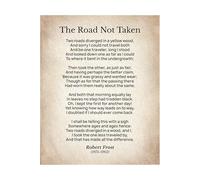 LLBOGRGGN The Road Not Taken by Robert Frost - Typography Art Print, Inspirational Poem Poster for Home Office(Unframed,12x18inch(30x45cm))