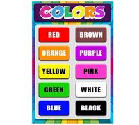 LLBOGRGGN Toddler Color Chart Poster Educational Learning Colors for Preschool Kindergarten Classroom Decor Homeschool Teacher Supplies Wall Sign(Framed,12x18inch(30x45cm))