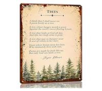 LLBOGRGGN Trees Poem Wall-Art Metal Signs Poetry I Think Shall Never See Poster Decor Print Bedroom