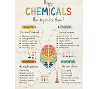 LLBOGRGGN Understanding Your Happy Chemicals Poster Neuroscience Basics Educational Wall Chart for School Classroom Teacher or Homeschool Decor(Framed,12x18inch(30x45cm))