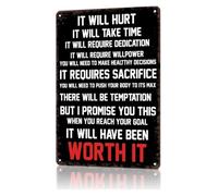 LLBOGRGGN Vintage Inspirational Metal Sign Worth Every Step For Travel Agency Career Coaching Office 8 X 12 inch