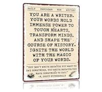 LLBOGRGGN Vintage Literary Decor Metal Tin Sign For Writers And Readers Wall-Art With Writing Theme Home Office Or Study 8 x 12 inch