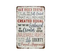 LLBOGRGGN Vintage Rustic Patriotic Sign Subway Art Metal Tin Wall Decor Featuring Classic American Text For Study Home Office 8 X 12 inch