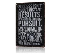 LLBOGRGGN Vintage Tin Sign Relentless Discipline Success Formula Inspirational Plaque For Office Cubicle Desk Shelf 8 X 12 inch