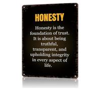 LLBOGRGGN Witty Honesty Definition Telling The Truth Funny Vintage Metal Tin Sign for Living Room Wall Decor Wisdom Quote 8 X 12 inch