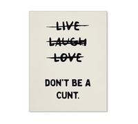 LLBOGRGGN Witty Saying Wall-Art Retro Beige Funny Quote Print Don’t Be a Jerk Poster for Bar Game Room Decor(Framed,12X18inch(30X45cm))
