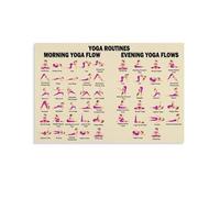 LLBOGRGGN Yoga Poses Poster - Beginner's Guide to Essential Asanas - Workout Chart & Wall Decor for Home, Studio, Classroom, Wellness Room(Framed,08x12inch(20x30cm))