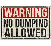 LLBOGRGGNo Dumping Allowed Under Penalty Of Law Vintage Rustic Metal Sign for Dumpster Enclosure Back Lot Business 8 X 12 in