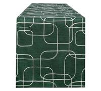 LLCUTESHOP Caminos de Mesa Verde Oscuro 32x275cm de Diseño Estilo Europeo e Innovador Caminos de Mesa de Lino Algodón, Lavable, Engrosamiento de Doble Capa de Bordado a Mano