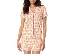 LLECDASEUI Conjunto de pijama Y2k para mujer de 2 piezas con botones y pantalones cortos de mono Roller Dupes Rabbit Preppy Loungewear Pjs (L,Naranja)