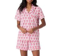 LLECDASEUI Conjunto de pijama Y2k para mujer de 2 piezas con botones y pantalones cortos de mono Roller Dupes Rabbit Preppy Loungewear Pjs (L,Rosa)