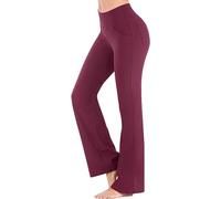 LLECDASEUI Mallas Flare Para Mujer, Yoga Mujer Pantalones Deportivos Entrenamiento Fitness Deporte Correr Moda Flare Pant (3XL,Rojo)