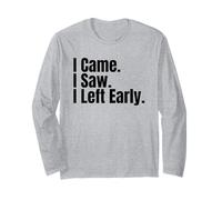 «Llegué, Vi, salí temprano», Divertida Cita para una Fiesta de ansiedad Social Manga Larga