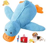 LLELEMAMO 2026 New Calming Duck Toy for Dogs, Calming Quack Duck Toys for Dogs Boredom, Soft Stuffed Pet Chew Toy, Bright Yellow Anxiety Dog Doll, for Indoor Puppy Small Dog (Blue,M)