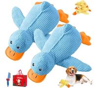 LLELEMAMO 2026 New Calming Duck Toy for Dogs, Calming Quack Duck Toys for Dogs Boredom, Soft Stuffed Pet Chew Toy, Bright Yellow Anxiety Dog Doll, for Indoor Puppy Small Dog (2C,L)