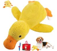 LLELEMAMO 2026 New Calming Duck Toy for Dogs, Calming Quack Duck Toys for Dogs Boredom, Soft Stuffed Pet Chew Toy, Bright Yellow Anxiety Dog Doll, for Indoor Puppy Small Dog (Yellow,S)