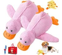 LLELEMAMO 2026 New Calming Duck Toy for Dogs, Calming Quack Duck Toys for Dogs Boredom, Soft Stuffed Pet Chew Toy, Bright Yellow Anxiety Dog Doll, for Indoor Puppy Small Dog (2D,S)