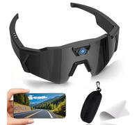LLELEMAMO 4k POV Sports Glasses, Smart Baseball Sunglasses with Camera, Record Audio, Video & Take Photos, for Cycling Hiking (B1)