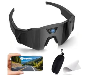 LLELEMAMO 4k POV Sports Glasses, Smart Baseball Sunglasses with Camera, Record Audio, Video & Take Photos, for Cycling Hiking (B1)