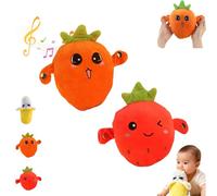 LLELEMAMO Interactive Music Plush Toy, Touch-Sensitive Fruit Body-Sensing Doll with 15 Sound Modes, Induction Singing Sensory Toy for Toddler Early Education and Family Group Play Games (2pcs-a)