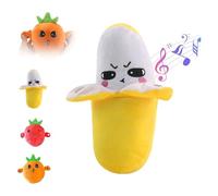 LLELEMAMO Interactive Music Plush Toy, Touch-Sensitive Fruit Body-Sensing Doll with 15 Sound Modes, Induction Singing Sensory Toy for Toddler Early Education and Family Group Play Games (Bananas)