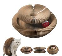 LLELEMAMO Kitty Kurlz, Kitty Kurlz Cats Toy, Foldable Cat Accordion Toy with Bell Balls and Track Adventure, Magic Organ Cat Scratcher Board for Indoor, Interactive Mental Physical Exercise (1pcs)
