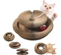 LLELEMAMO Kitty Kurlz, Kitty Kurlz Cats Toy, Magic Organ Cat Scratch Board, Foldable Cat Accordion Toy with Bell Balls and Track Adventure for Indoor, Interactive Mental Physical Exercise (1pcs)