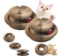 LLELEMAMO Kitty Kurlz, Kitty Kurlz Cats Toy, Magic Organ Cat Scratch Board, Foldable Cat Accordion Toy with Bell Balls and Track Adventure for Indoor, Interactive Mental Physical Exercise (2pcs)