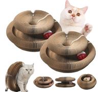 LLELEMAMO Kitty Kurlz, Kitty Kurlz Cats Toy, Magic Organ Cat Scratcher Board, Foldable Cat Accordion Toy with Bell Balls and Track Adventure for Indoor, Interactive Mental Physical Exercise (2pcs)