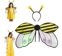 LLELEMAMO Ladybug Wings Adult with Headband Accessories Set, Halloween Ladybug Costumes, Lady Bug Wings Set for Party (Yellow)