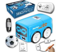 LLELEMAMO RC Mini Bus, RC Mini Cars Gesture Control Follow-Me Cartoon Cars, Auto LED Expression Lights & 4 Play Modes, Bus Magic - Gestures Follow Vehicle Toy with Follow & Escape Modes (A1)
