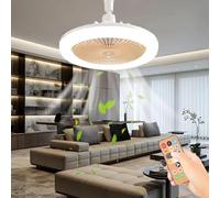 LLELEMAMO Remote Control Aromatherapy Ceiling Fan with Light, Small Ceiling Fan with Light, Timing, 3 Color Dimmable LED, 3 Speeds for Kitchen Bedroom Basement Dining Living Room (Beige)