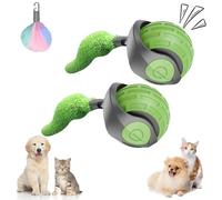 LLELEMAMO Tail 2.0 Cat Toy, Tail Cat Toy, Interactive Cat Toy for Indoor Cats, USB Rechargeable Smart Automatic Moving Cat Dog Toy Ball, Two Speed Adjustment, with Replacement Tail (Green*2)