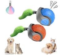 LLELEMAMO Tail 2.0 Cat Toy, Tail Cat Toy, Interactive Cat Toy for Indoor Cats, USB Rechargeable Smart Automatic Moving Cat Dog Toy Ball, Two Speed Adjustment, with Replacement Tail (Mix-C)