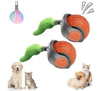 LLELEMAMO Tail 2.0, Tail Cat Toy, Interactive Cat Toy for Indoor Cats, USB Rechargeable Smart Automatic Moving Cat Dog Toy Ball, Two Speed Adjustment, with Replacement Tail (Orange*2)