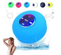 LLELEMAMO Trivana Shower Speaker, Bathroom Waterproof Wireless Bluetooth Speakers with LED Light, Mini Bluetooth Shower Speaker Waterproof Suction, for Bathroom, Shower and Outdoors (Blue)