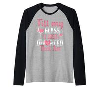 Llena mi Vaso, Acabo de divorciarme, Divertida Fiesta de Divorcio para Mujeres Camiseta Manga Raglan