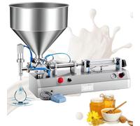 Llenador neumático de pasta líquida Horizontal, cuantitativo de acero inoxidable con tolva, for perfume, bebida, agua, loción cosmética, miel(150to1500ML)