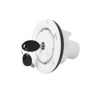 Llenadora de agua por gravedad para remolque y RV con tapa bloqueable y ventilación de 10 mm para un llenado de agua más rápido, compatible con sistemas de conexión de granero de 40 mm (blanco)