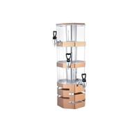 Llenadora de botellas con grifo, Dispensador de bebidas 4L for fiestas Soporte espita for PC acero inoxidable multicolor 1-3 niveles(Brass,3F)