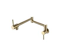 Llenadora de Ollas, Pot rellena grifo de cocina montada en la pared plegada agua fría toque gira boque(Brushed Gold)